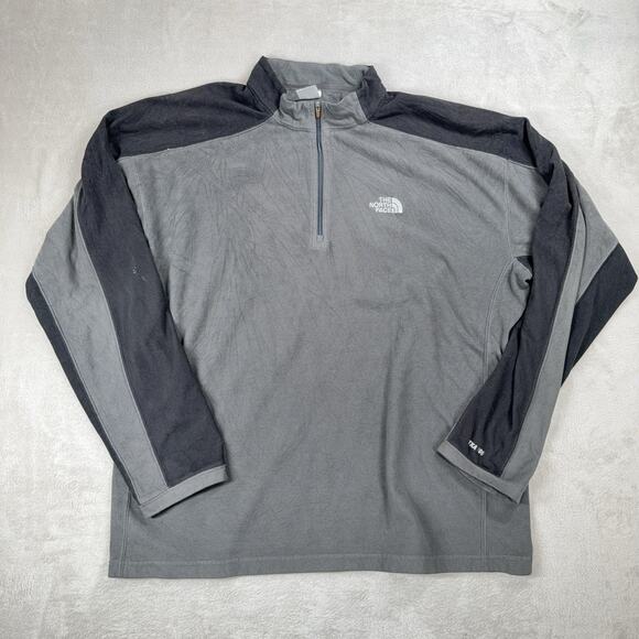 The North Face Men's 1/4 Zip Long Sleeve Sweater TKA 100 Fleece Gray Sz XL - Picture 1 of 9